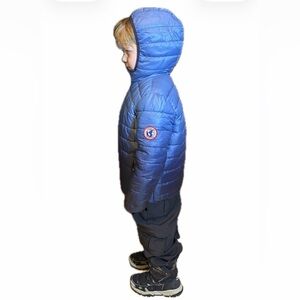 Boys lightweight puffer jacket reversible gray/blue size S/CH 6-7 $55